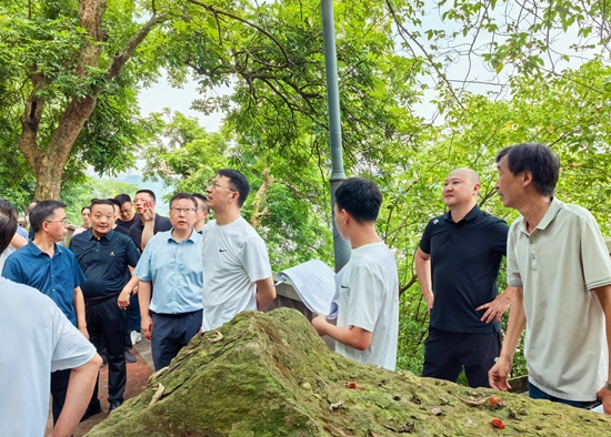 靳地胜一行前往百子图防护绿地治理工程项目开展调研